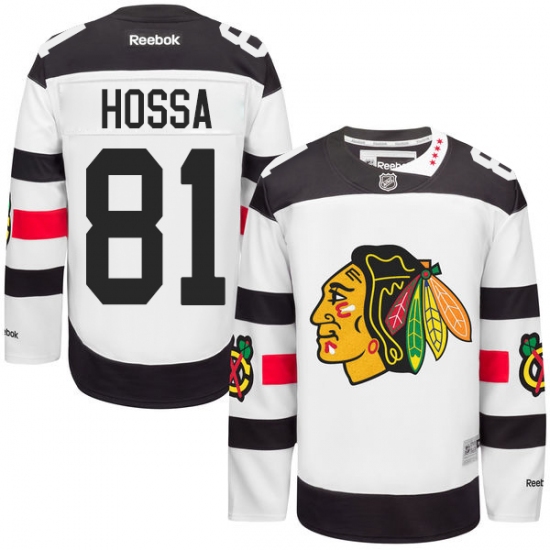 Men's Reebok Chicago Blackhawks 81 Marian Hossa Authentic White 2016 Stadium Series NHL Jersey