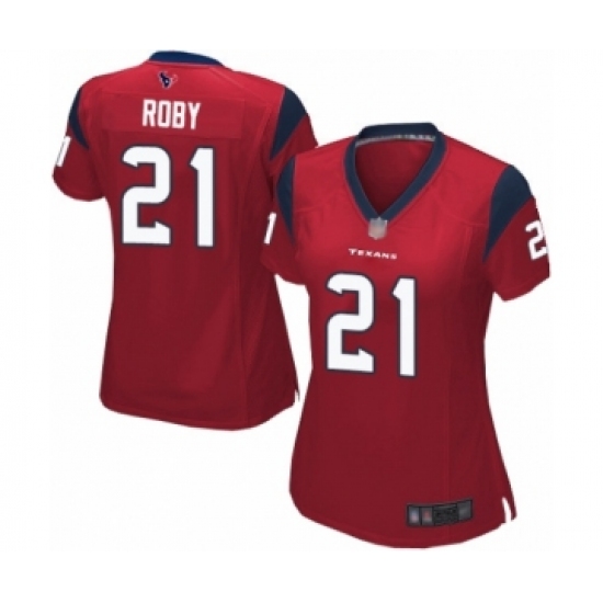 Women's Houston Texans 21 Bradley Roby Game Red Alternate Football Jersey