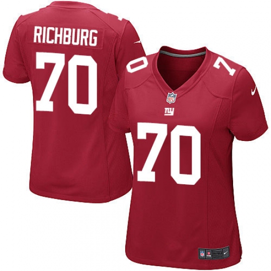 Women's Nike New York Giants 70 Weston Richburg Game Red Alternate NFL Jersey