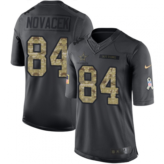 Men's Nike Dallas Cowboys 84 Jay Novacek Limited Black 2016 Salute to Service NFL Jersey