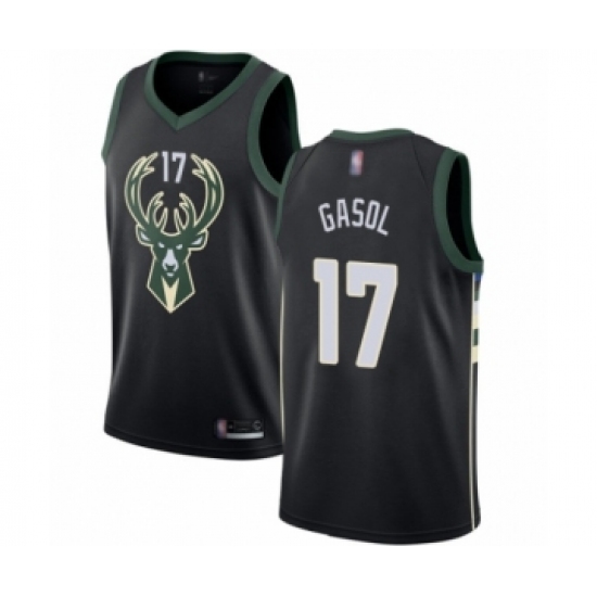 Youth Milwaukee Bucks 17 Pau Gasol Swingman Black Basketball Jersey - Statement Edition