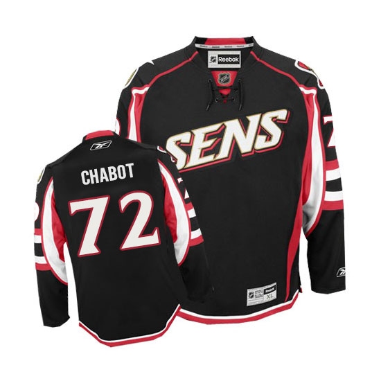 Women's Reebok Ottawa Senators 72 Thomas Chabot Authentic Black Third NHL Jersey