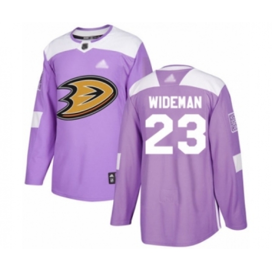 Youth Anaheim Ducks 23 Chris Wideman Authentic Purple Fights Cancer Practice Hockey Jersey