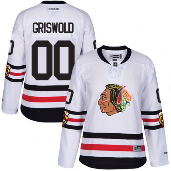 Women's Reebok Chicago Blackhawks 00 Clark Griswold Authentic White 2017 Winter Classic NHL Jersey