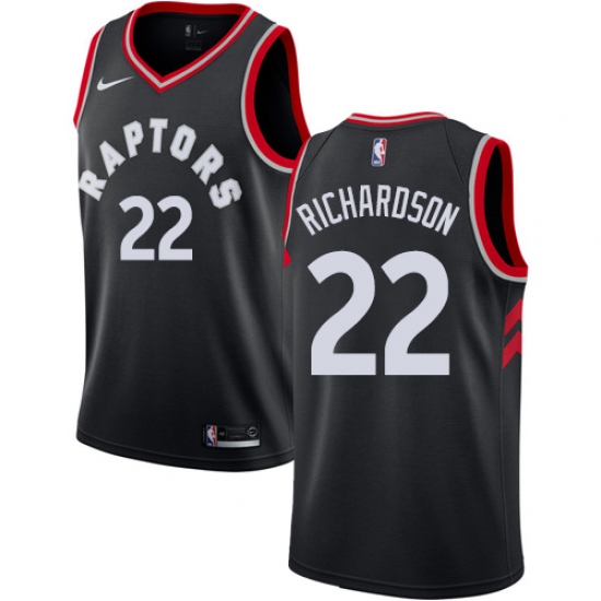 Women's Nike Toronto Raptors 22 Malachi Richardson Swingman Black NBA Jersey Statement Edition