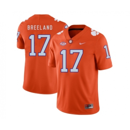 Clemson Tigers 17 Bashaud Breeland Orange Nike College Football Jersey