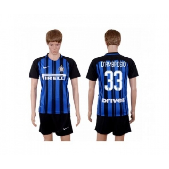 Inter Milan 33 D'Ambrosio Home Soccer Club Jersey