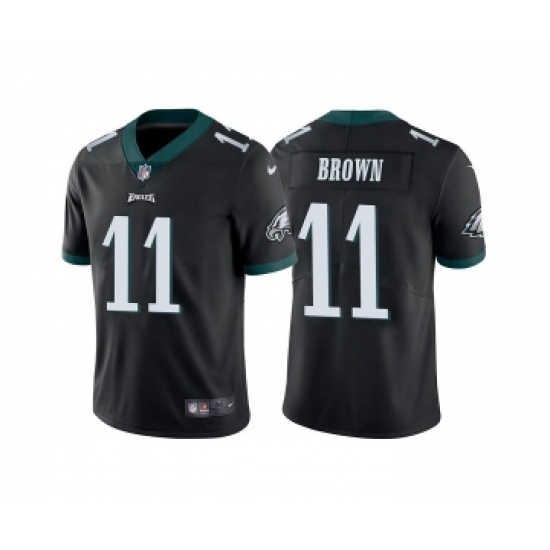 Men's Philadelphia Eagles 11 A. J. Brown Black Vapor Untouchable Limited Stitched Jersey