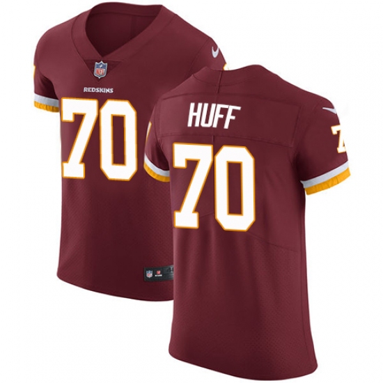 Men's Nike Washington Redskins 70 Sam Huff Elite Burgundy Red Team Color NFL Jersey