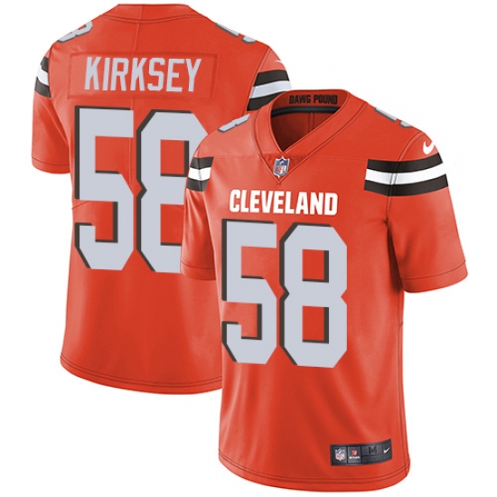 Youth Nike Cleveland Browns 58 Christian Kirksey Orange Alternate Vapor Untouchable Limited Player NFL Jersey