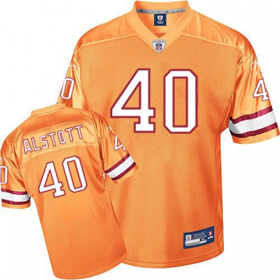 Reebok Tampa Bay Buccaneers 40 Mike Alstott Yellow Replica Throwback NFL Jersey