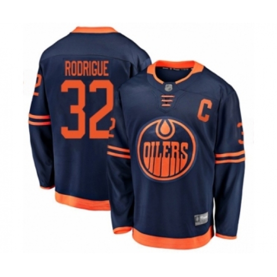 Youth Edmonton Oilers 32 Olivier Rodrigue Authentic Navy Blue Alternate Fanatics Branded Breakaway Hockey Jersey