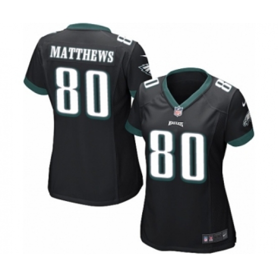 Women's Nike Philadelphia Eagles 80 Jordan Matthews Game Black Alternate NFL Jersey