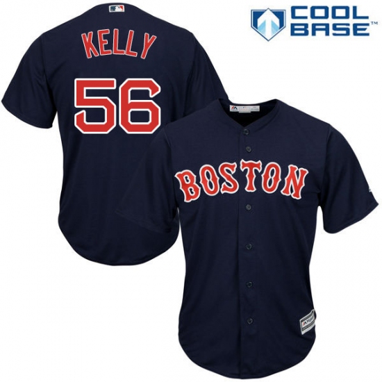 Youth Majestic Boston Red Sox 56 Joe Kelly Authentic Navy Blue Alternate Road Cool Base MLB Jersey