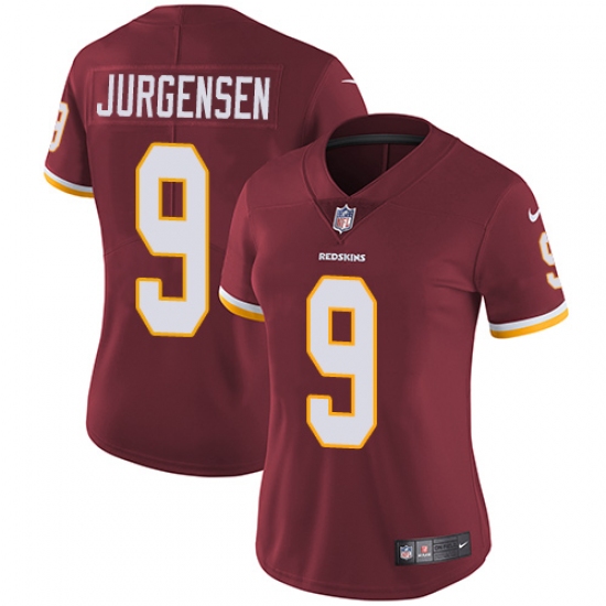 Women's Nike Washington Redskins 9 Sonny Jurgensen Burgundy Red Team Color Vapor Untouchable Limited Player NFL Jersey