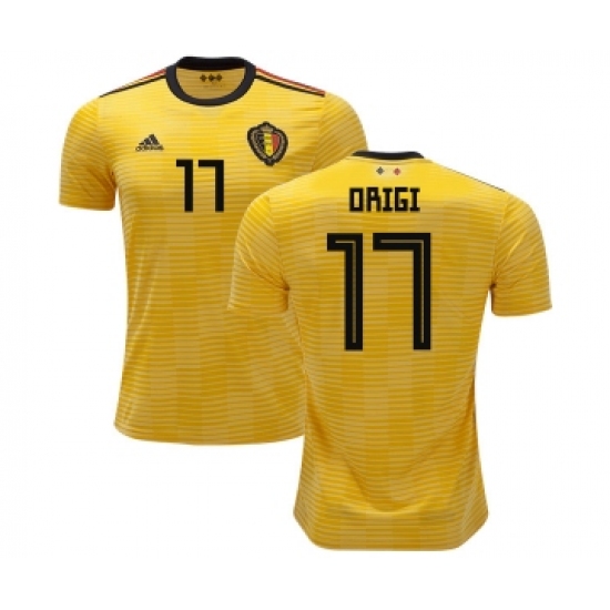 Belgium 17 Origi Away Kid Soccer Country Jersey