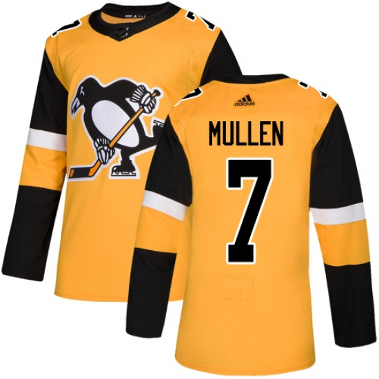 Men's Adidas Pittsburgh Penguins 7 Joe Mullen Premier Gold Alternate NHL Jersey