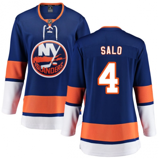 Women's New York Islanders 4 Robin Salo Fanatics Branded Royal Blue Home Breakaway NHL Jersey