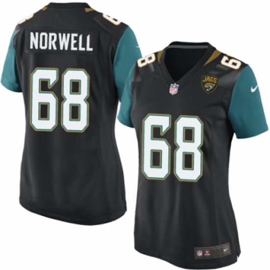 Women's Nike Jacksonville Jaguars 68 Andrew Norwell Gray Static Vapor Untouchable Limited NFL Jersey