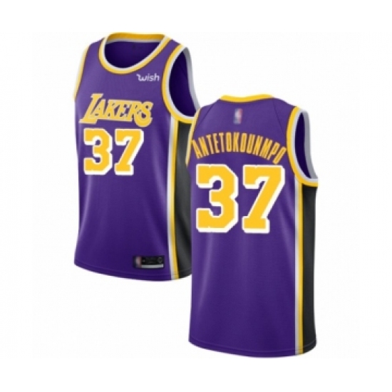 Women's Los Angeles Lakers 37 Kostas Antetokounmpo Authentic Purple Basketball Jersey - Statement Edition