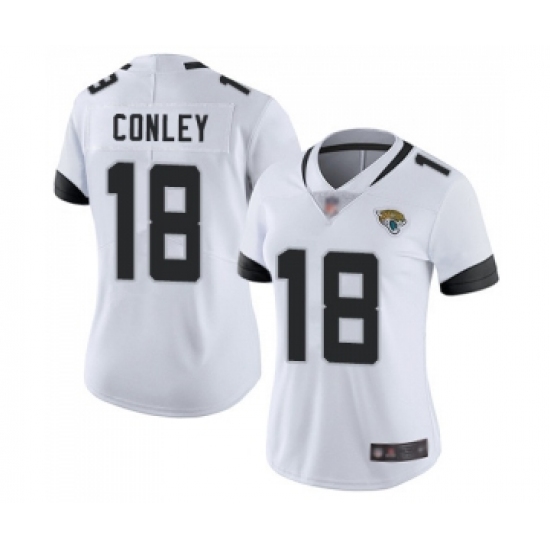 Women's Jacksonville Jaguars 18 Chris Conley White Vapor Untouchable Limited Player Football Jersey