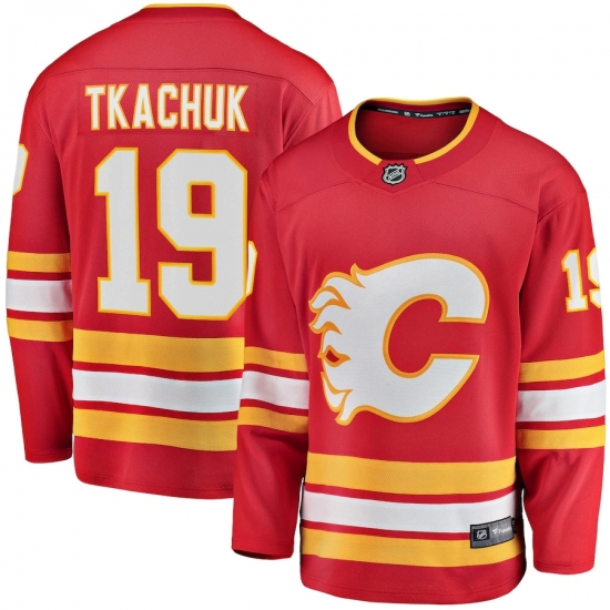 Men's Calgary Flames 19 Matthew Tkachuk Fanatics Branded Red 2020-21 Home Premier Breakaway Player Jersey