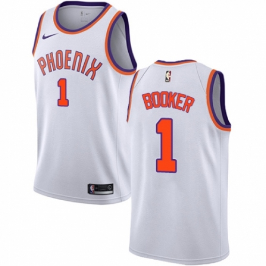 Men's Nike Phoenix Suns 1 Devin Booker Swingman NBA Jersey - Association Edition