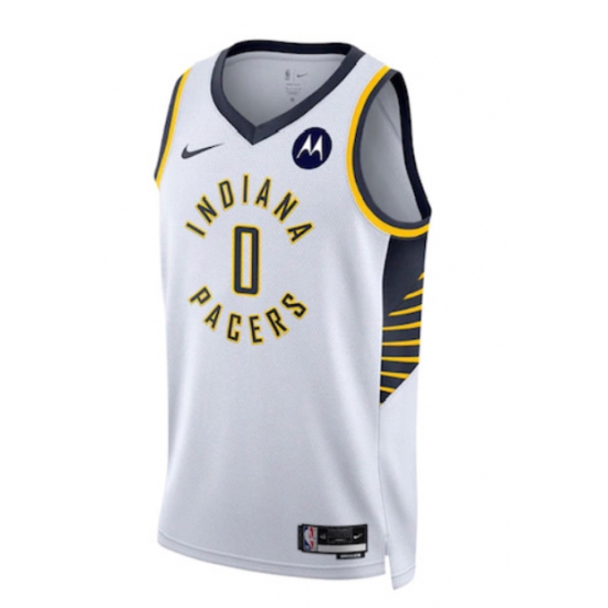 Men's Indiana Pacers 0 Tyrese Haliburton Fanatics Branded White 2022-23 Fastbreak Jersey