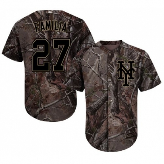 Men's Majestic New York Mets 27 Jeurys Familia Authentic Camo Realtree Collection Flex Base MLB Jersey