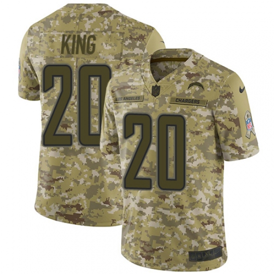 Men's Nike Los Angeles Chargers 20 Desmond King Limited Camo 2018 Salute to Service NFL Jersey