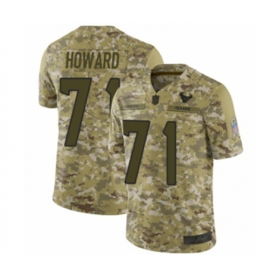 Men's Houston Texans 71 Tytus Howard Limited Camo 2018 Salute to Service Football Jersey