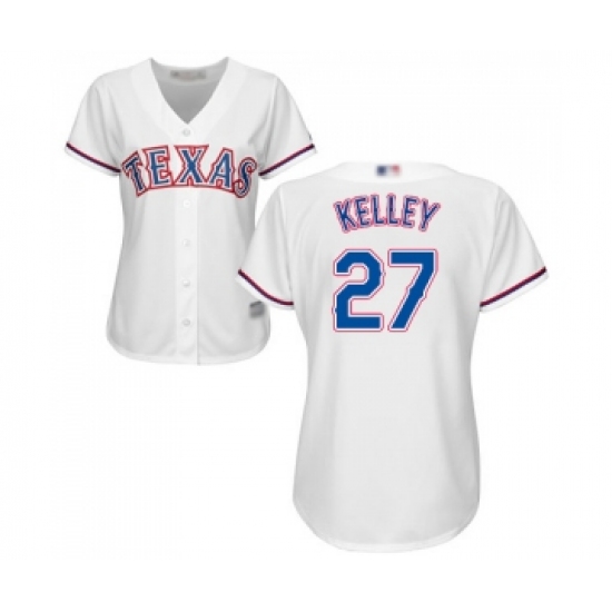 Women's Texas Rangers 27 Shawn Kelley Replica White Home Cool Base Baseball Jersey