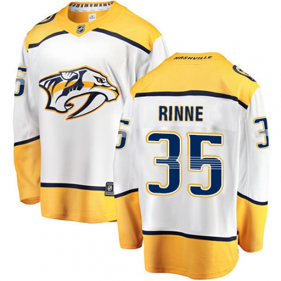 Men's Nashville Predators 35 Pekka Rinne Fanatics Branded White Away Breakaway NHL Jersey