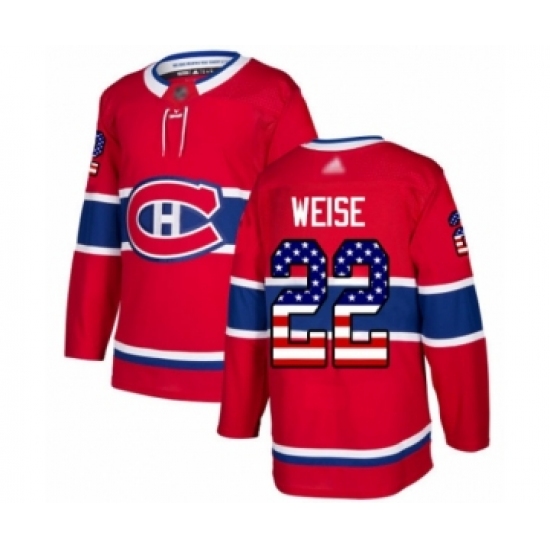 Youth Montreal Canadiens 22 Dale Weise Authentic Red USA Flag Fashion Hockey Jersey