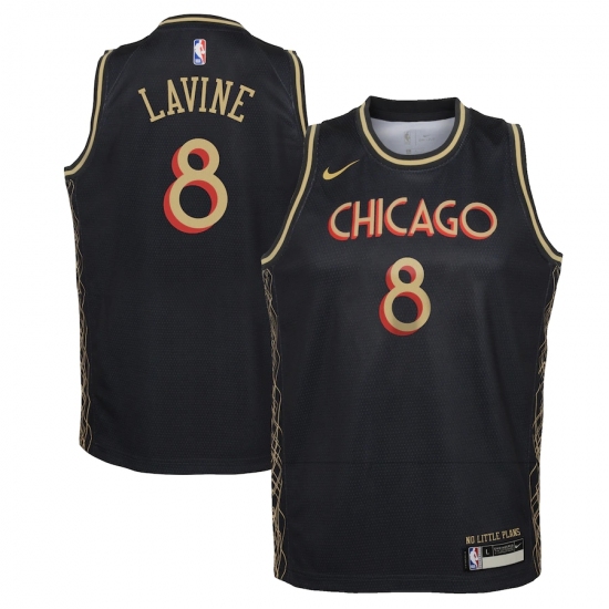 Youth Chicago Bulls 8 Zach LaVine Nike Black 2020-21 Swingman Jersey