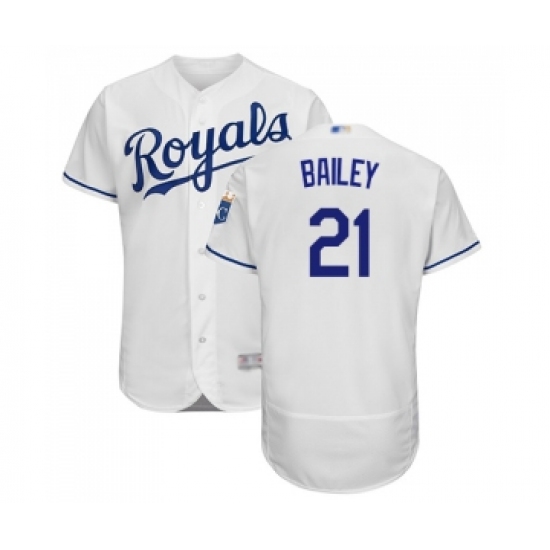 Men's Kansas City Royals 21 Homer Bailey White Flexbase Authentic Collection Baseball Jersey