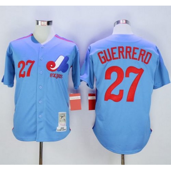 Mitchell and Ness Expos 27 Vladimir Guerrero Blue Stitched Baseball Jersey