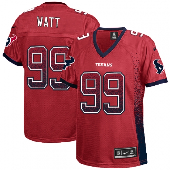 Women's Nike Houston Texans 99 J.J. Watt Elite Red Drift Fashion NFL Jersey