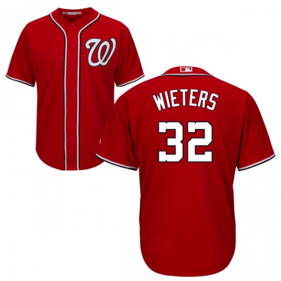 Youth Majestic Washington Nationals 32 Matt Wieters Authentic Red Alternate 1 Cool Base MLB Jersey