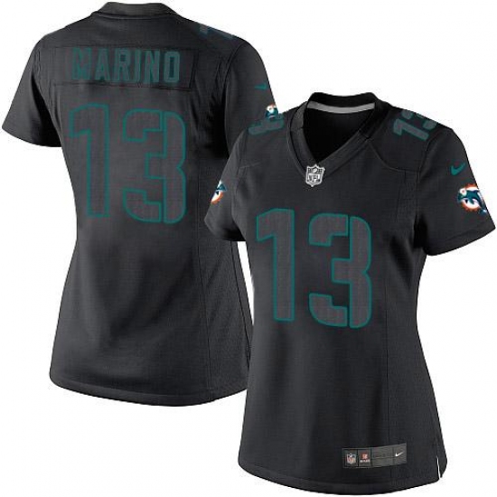 Women's Nike Miami Dolphins 13 Dan Marino Limited Black Impact NFL Jersey