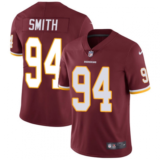 Youth Nike Washington Redskins 94 Preston Smith Elite Burgundy Red Team Color NFL Jersey