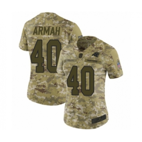 Women's Carolina Panthers 40 Alex Armah Limited Camo 2018 Salute to Service Football Jersey