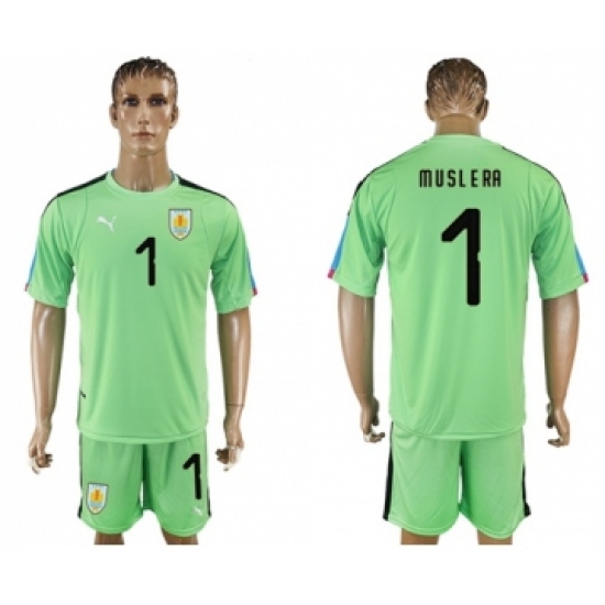 Uruguay 1 Muslera Green Goalkeeper Soccer Country Jersey