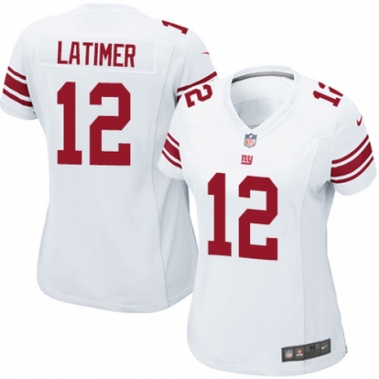 Women's Nike New York Giants 12 Cody Latimer Game White NFL Jersey