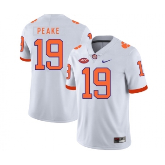 Clemson Tigers 19 Charone Peake White Nike College Football Jersey