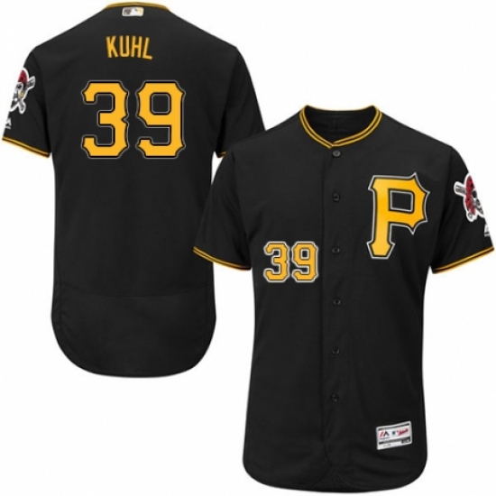 Men's Majestic Pittsburgh Pirates 39 Chad Kuhl Black Alternate Flex Base Authentic Collection MLB Jersey