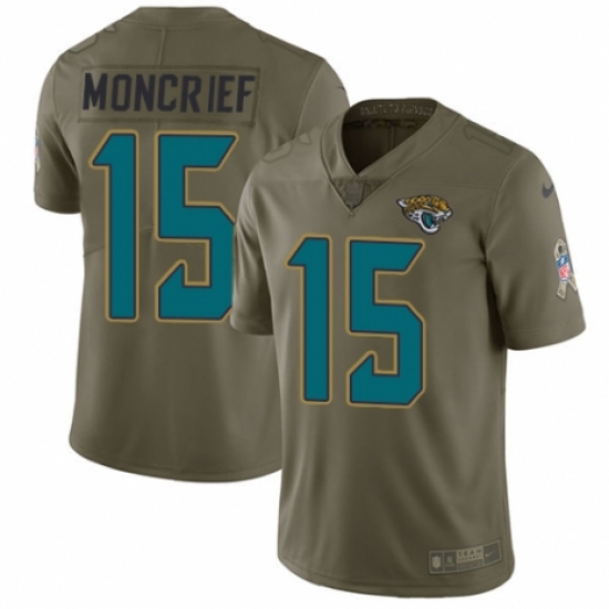 Youth Nike Jacksonville Jaguars 15 Donte Moncrief Limited Olive 2017 Salute to Service NFL Jersey