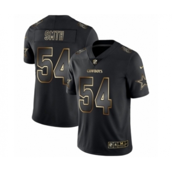 Men's Dallas Cowboys 54 Jaylon Smith Black Golden Edition 2019 Vapor Untouchable Limited Jersey