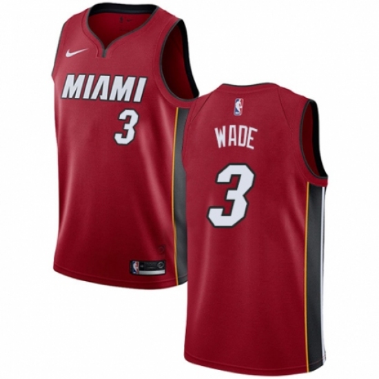 Women's Nike Miami Heat 3 Dwyane Wade Authentic Red NBA Jersey Statement Edition