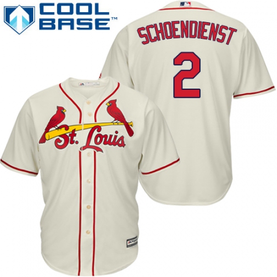 Youth Majestic St. Louis Cardinals 2 Red Schoendienst Authentic Cream Alternate Cool Base MLB Jersey